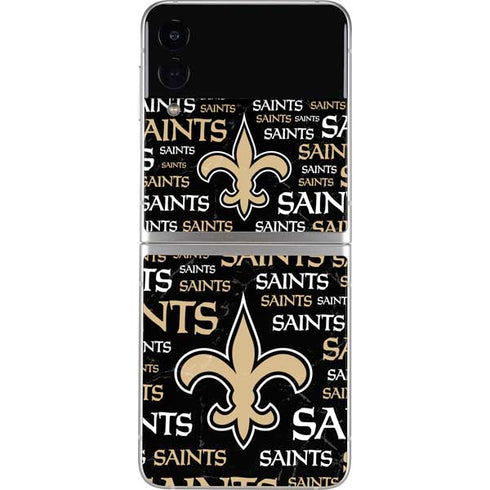 NFL New Orleans Saints Black Blast Galaxy Z Flip4 5G Skin